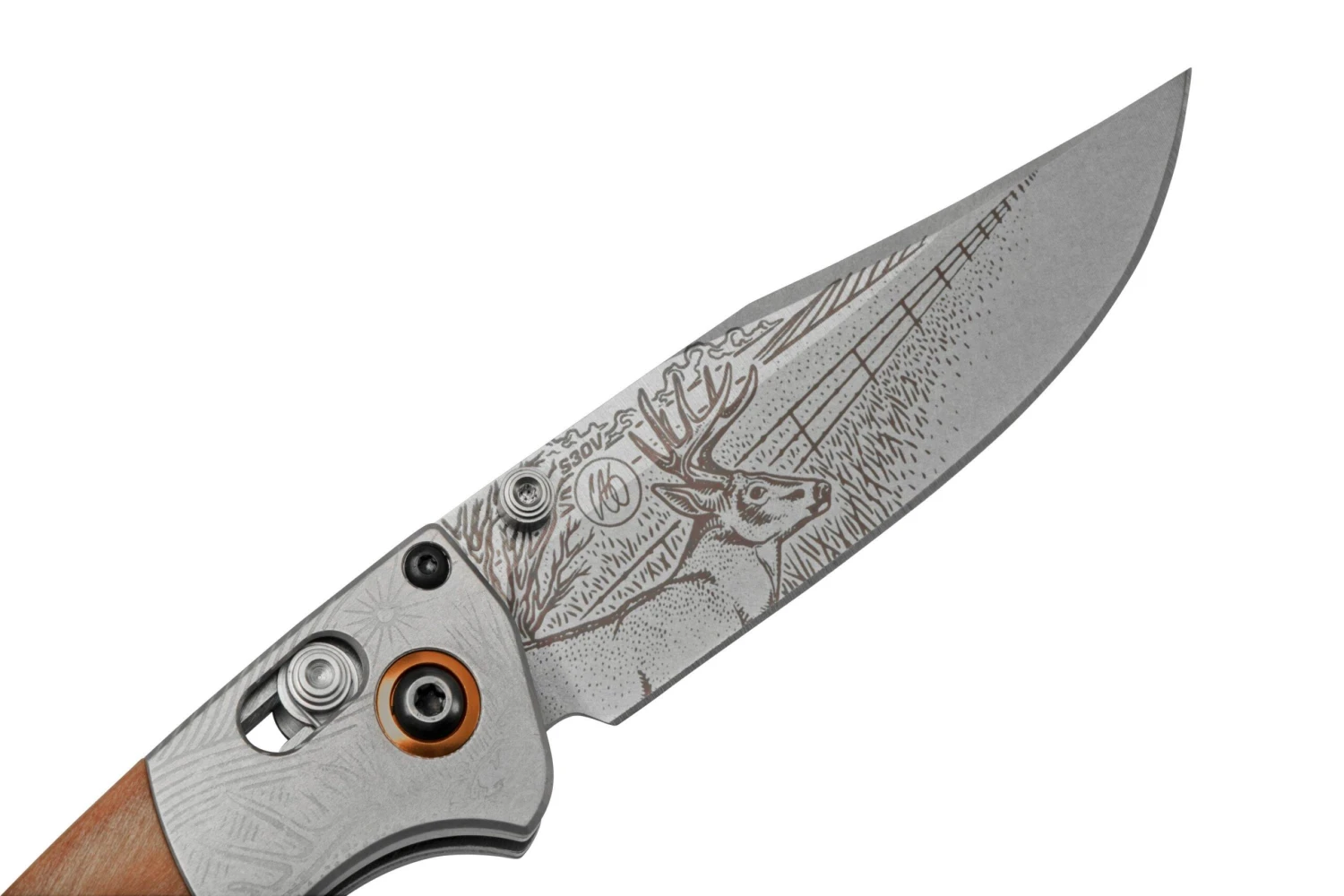 Benchmade Mini Crooked River Whitetail Limited Edition Artist Series 15085-2202, Jagdtaschenmesser, Casey Underwood Design 6 Benchmade Mini Crooked River Whitetail Limited Edition Artist Series 15085-2202, Jagdtaschenmesser, Casey Underwood Design – Bild 6